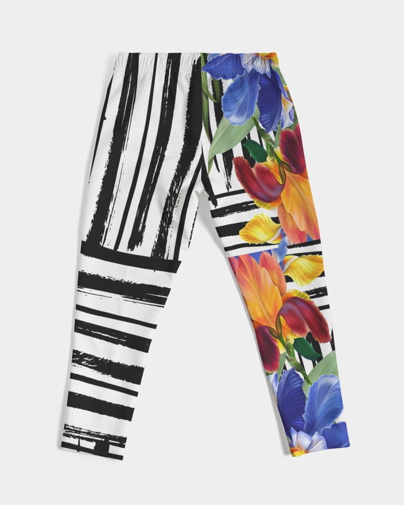 Black and White Floral Unisex Joggers