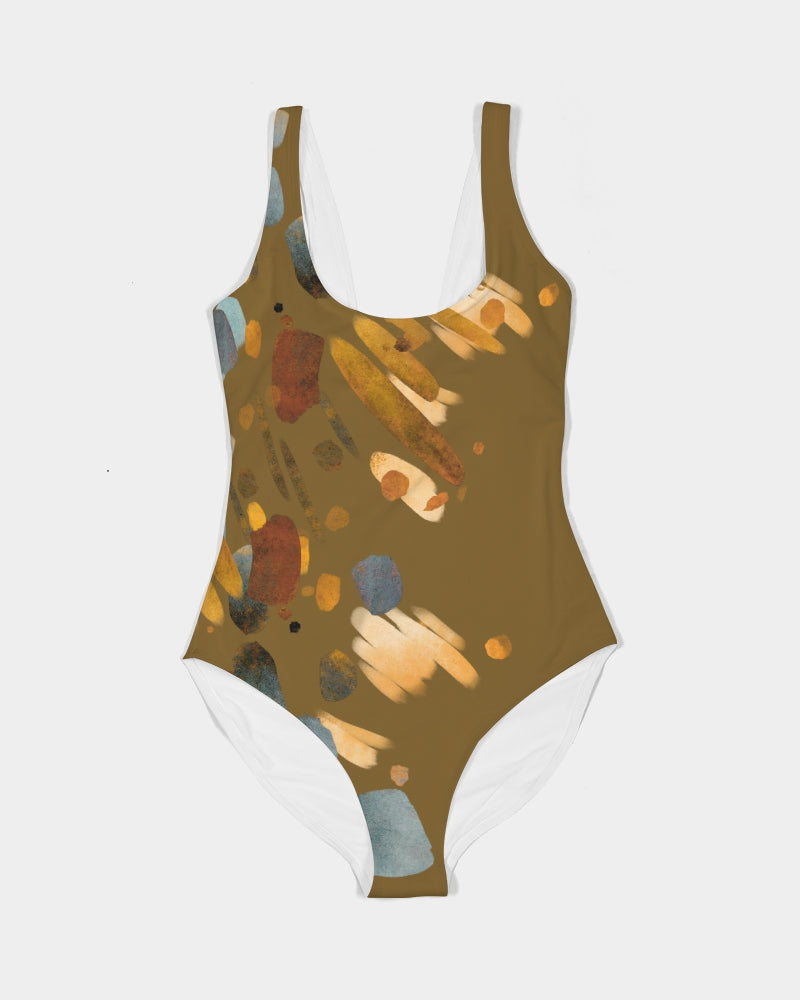 Olive Abstract One-Piece Body/Swimsuit