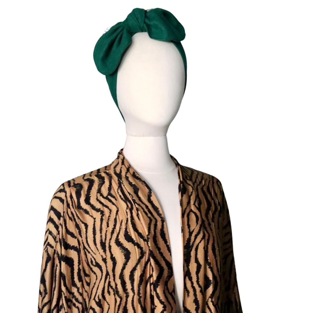 Forest Green Linen Simple Wrap