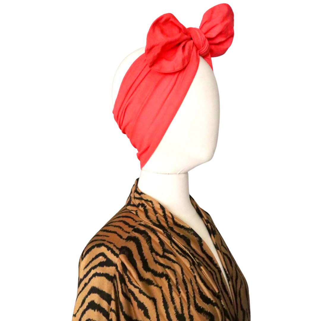 Coral Linen Simple Wrap