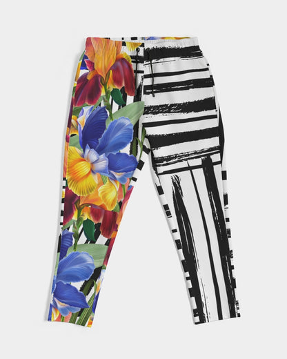 Black and White Floral Unisex Joggers