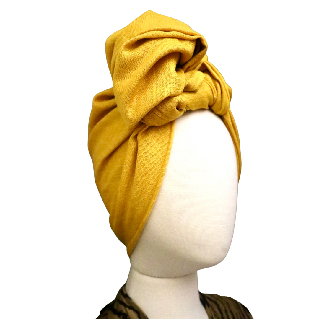 Yellow Linen Triangle Wrap